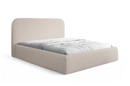 Čalúnená posteľ Rasel 160x200 s úložným priestorom - béžová bukla Quelle 03
