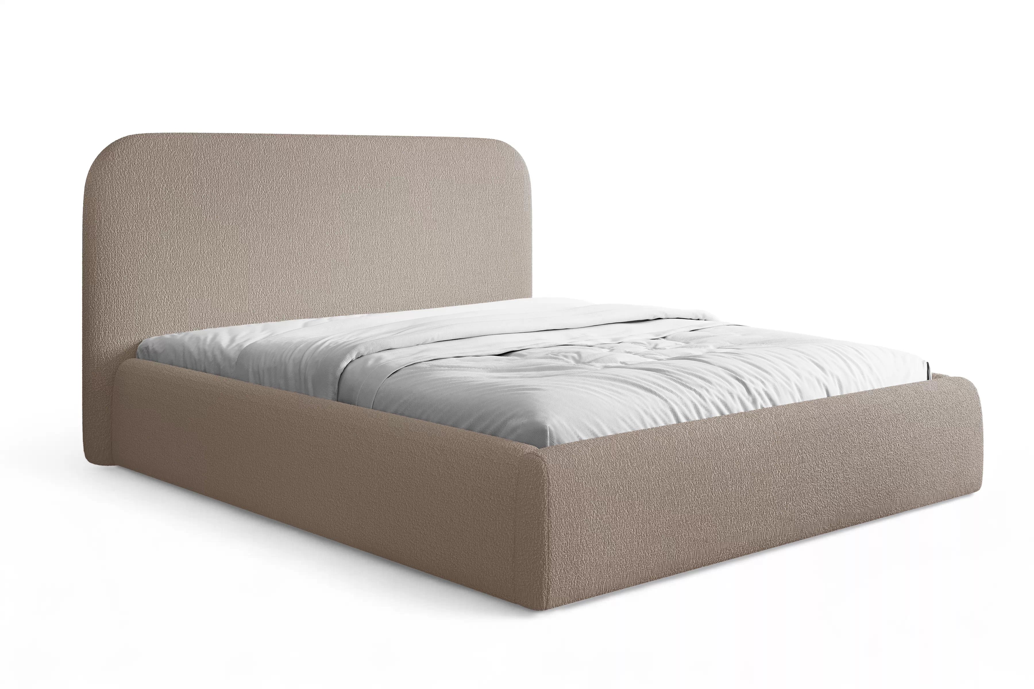 Čalúnená posteľ Rasel 160x200 s úložným priestorom - tmavobéžová buklé Quelle 05 Posteľ čalúnená Rasel 160x200 S vnútorným úložným priestorom- ciemno Béžová bukla Quelle 05