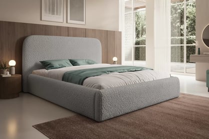 Manželská posteľ Rasel 160x200 s úložným priestorom - sivé buklé Quelle 83 Posteľ čalúnená Rasel 160x200 S vnútorným úložným priestorom- šedá bukla Quelle 83