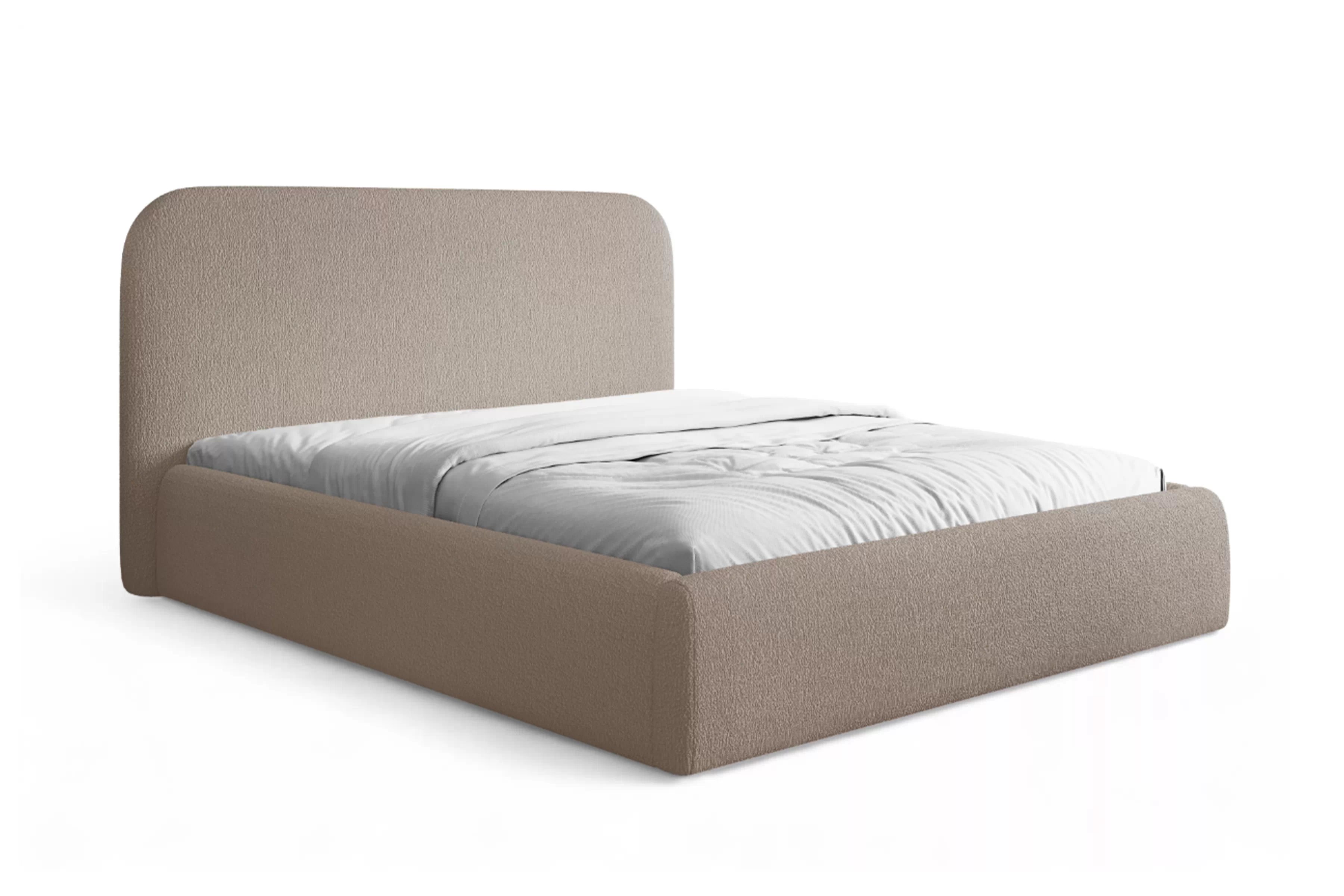 Čalúnená posteľ Rasel 180x200 s úložným priestorom - tmavobéžová buklé Quelle 05 Posteľ čalúnená Rasel 180x200 S vnútorným úložným priestorom- ciemno Béžová bukla Quelle 05