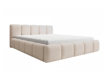 Čalúnená posteľ Tesia 160x200 s úložným priestorom - béžová bukla Quelle 03