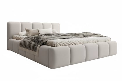 Posteľ čalúnená Tesia 160x200 S vnútorným úložným priestorom- svetlý Béžová velúr Castel 03