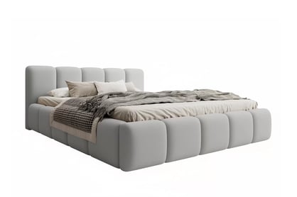 Čalúnená manželská posteľ Tesia 160x200 s úložným priestorom - sivý zamat Castel 80