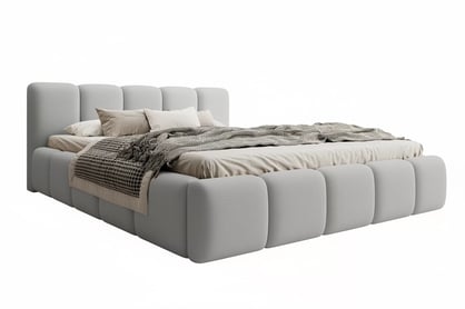 Čalúnená posteľ Tesia 160x200 s úložným priestorom - sivý zamat Castel 80