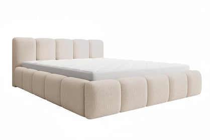 Čalúnená posteľ Tesia 180x200 s úložným priestorom - béžová bukla Quelle 03