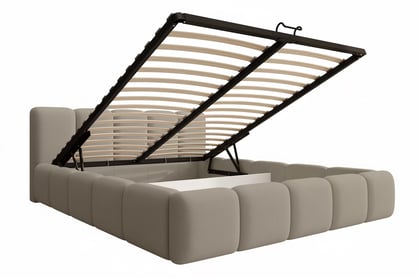 Čalouněná postel Tesia 180x200 s úložným prostorem - béžový samet Castel 15 Postel čalouněné Tesia 180x200 s úložným prostorem- béžová samet Castel 15