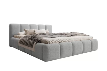 Čalúnená manželská posteľ Tesia 180x200 s úložným priestorom - sivé buklé Quelle 83
