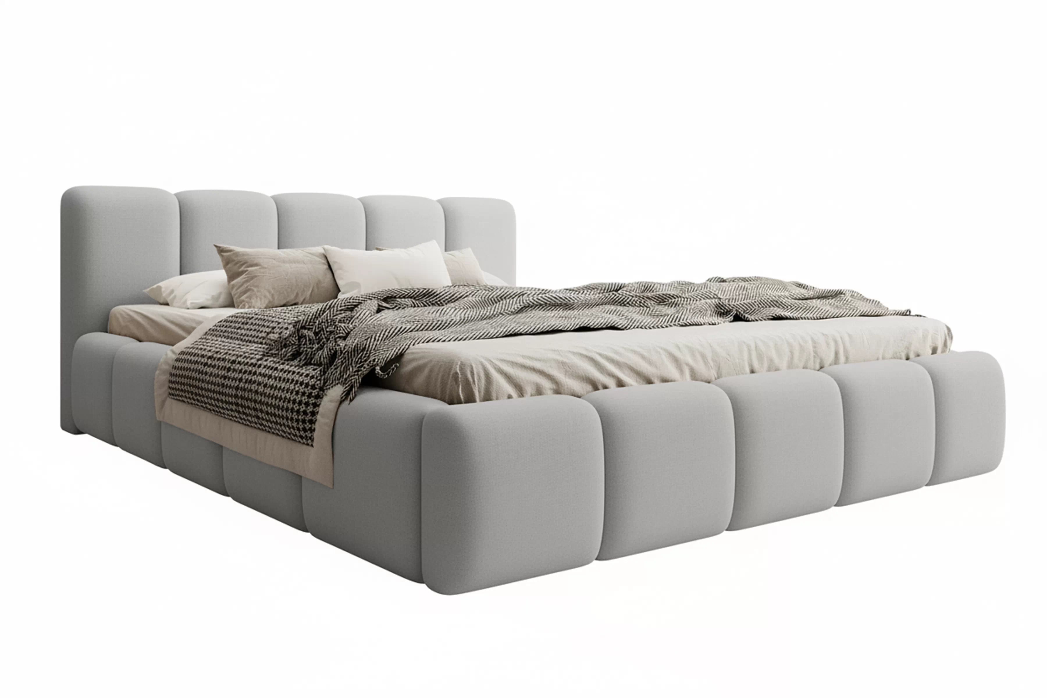 Čalouněná postel Tesia 180x200 s úložným prostorem - šedý samet Castel 80 Postel čalouněné Tesia 180x200 s úložným prostorem- šedá samet Castel 80