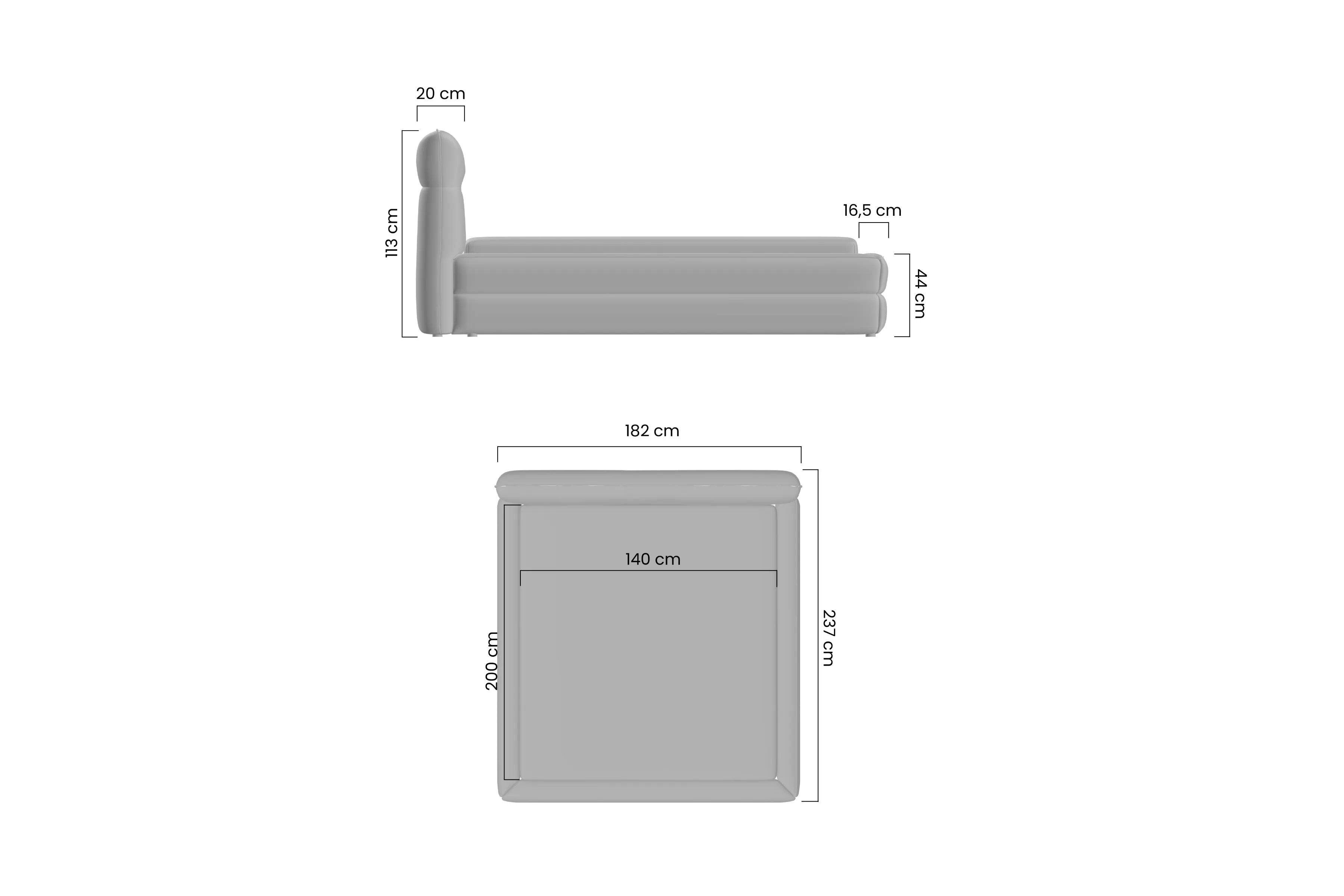 Manželská posteľ Tulia I 140x200 cm Posteľ čalúnená Tulia I 140x200