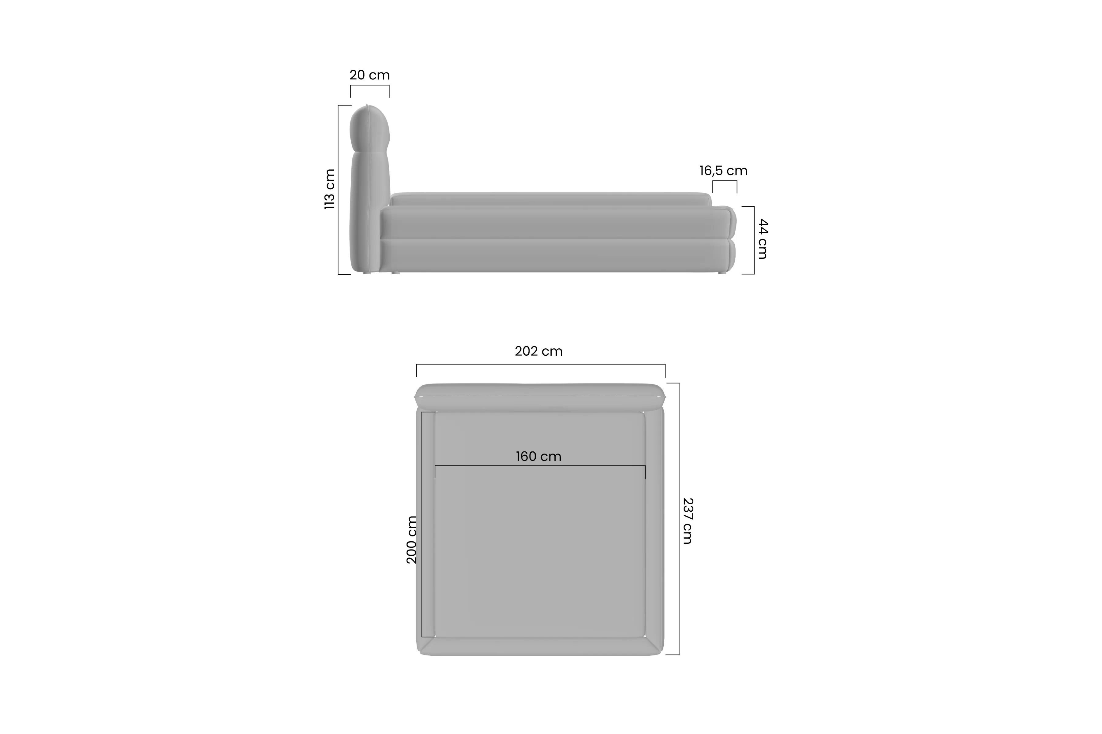 Manželská posteľ Tulia I 160x200 cm Posteľ čalúnená Tulia I 160x200