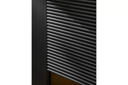 Obývacia stena Lumip - hikory / Čierny mat Obývacia stena . Lumip - hikory / Čierny mat - ryflowane predná časť