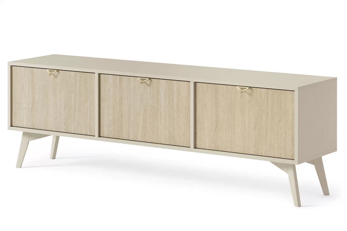 TV stolek Lumira 158 cm - pískový / rybí kost skandi Skříňka RTV Lumira 158 cm - Pískový / jodelka skandi 