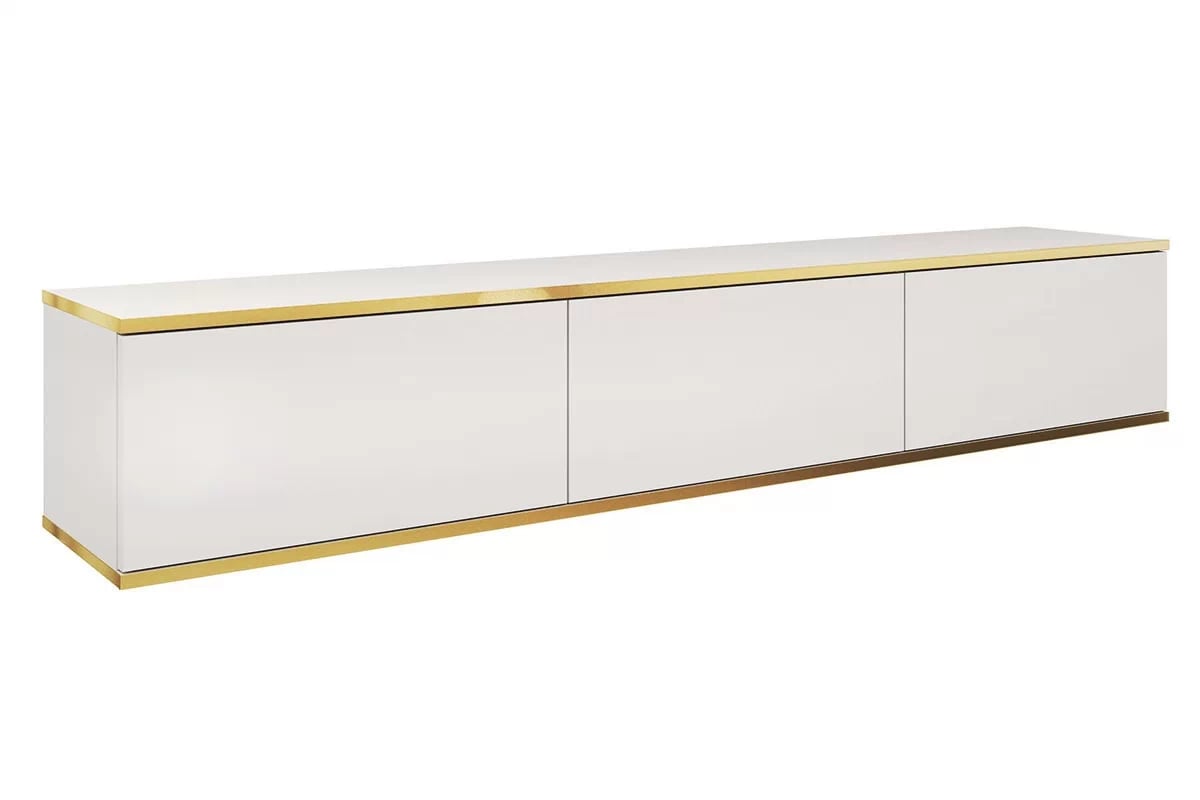 Závěsný TV stolek Lurona 175 cm - bílá závěsná Skříňka RTV Lurona 175 cm - Bílý 