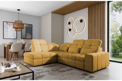 Colțar extensibil electric Magnelio L stânga – catifea galbenă Vogue 9 Set canapea de colț Magnelio L 