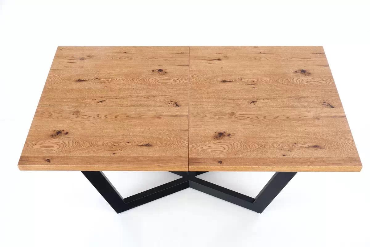 Rozkládací jídelní stůl Salvio 160-250x90 cm dřevěný - světlý dub / černá massive stůl rozkládací - Světlý dub/Černý