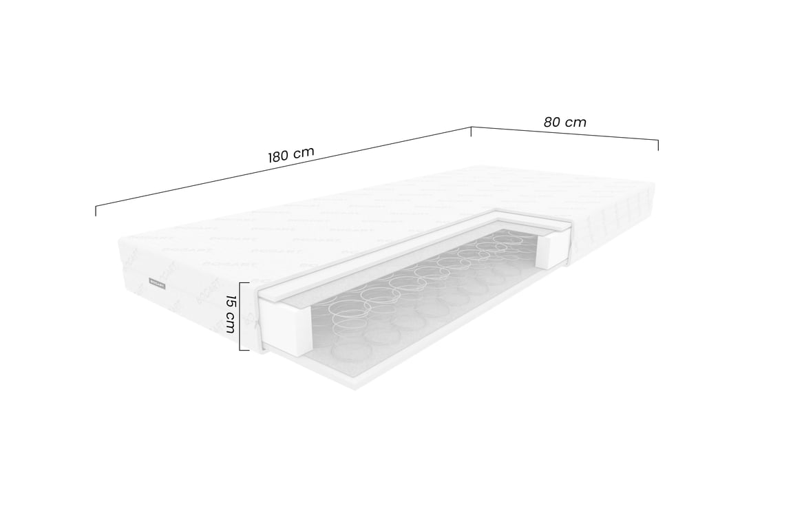 Detský pružinový matrac Tebi - 80x180 cm Matrac sprezynowy Detský Tebi - 80x180 cm