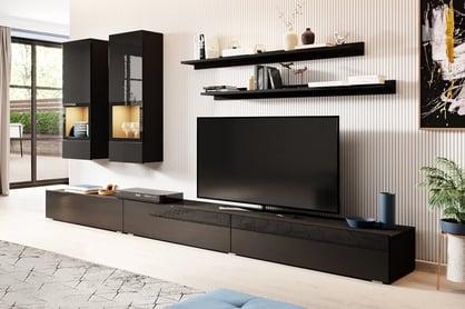 Mobilier perete Baros 10 - negru luciu