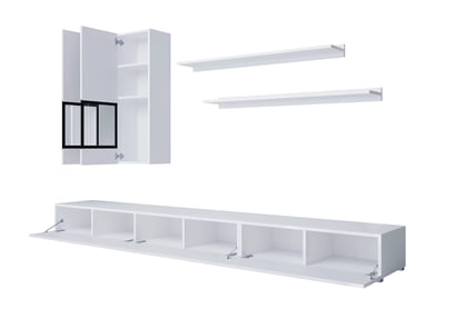 Mobilier perete de living Baros 10 alb lucios Mebloscianka pentru camera de zi Baros 10 - bialy luciu