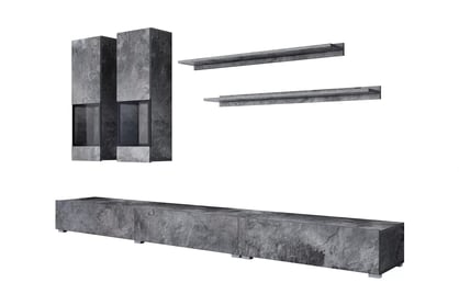Obývacia stena do obývacej izby Baros 10 - tmavý beton / schiefer