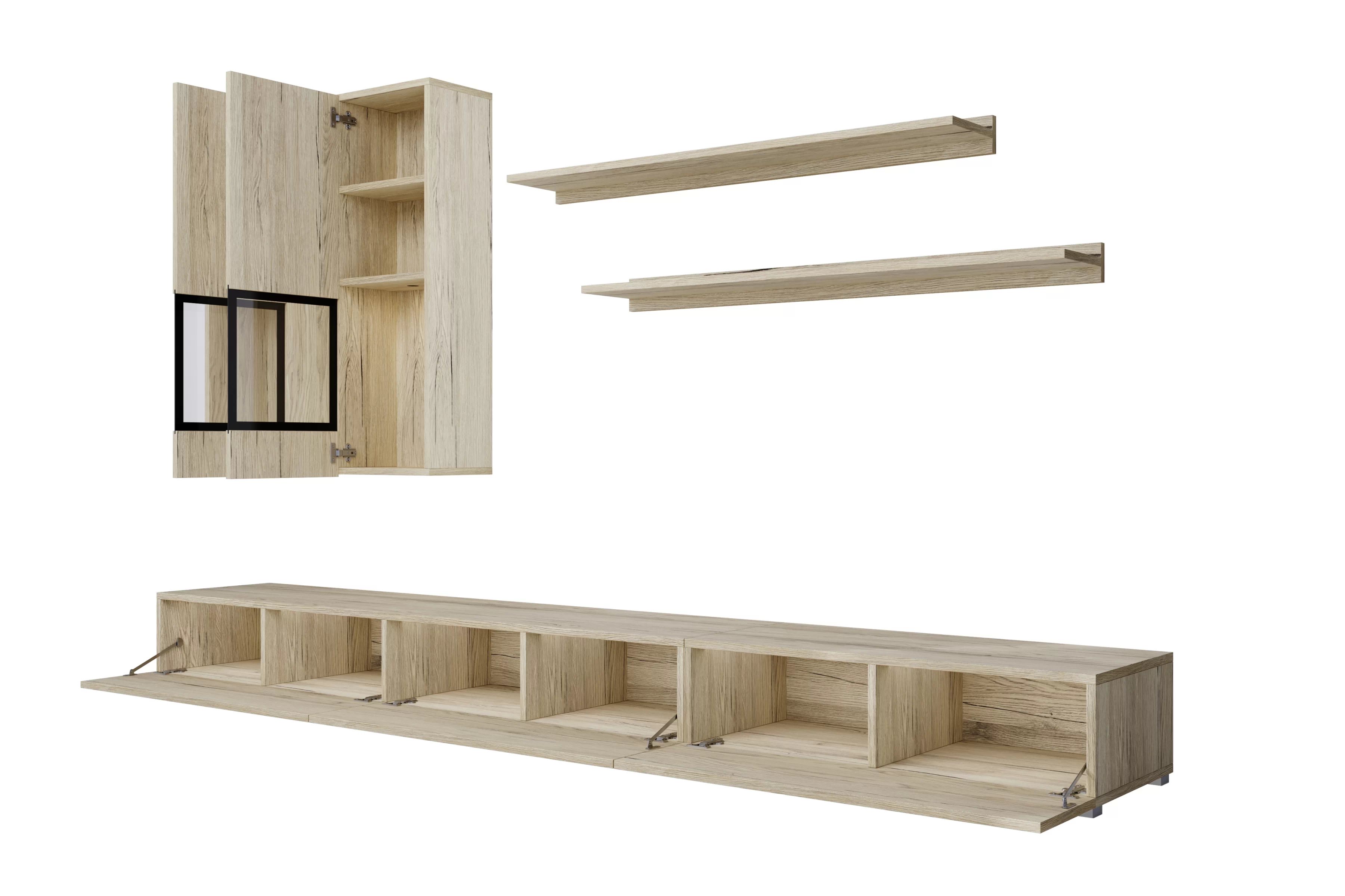 Obývací stěna pro obývacího pokoje Baros 270 cm - světlý san remo Obývací stěna pro obývacího pokoje Baros 10 - světlý san remo