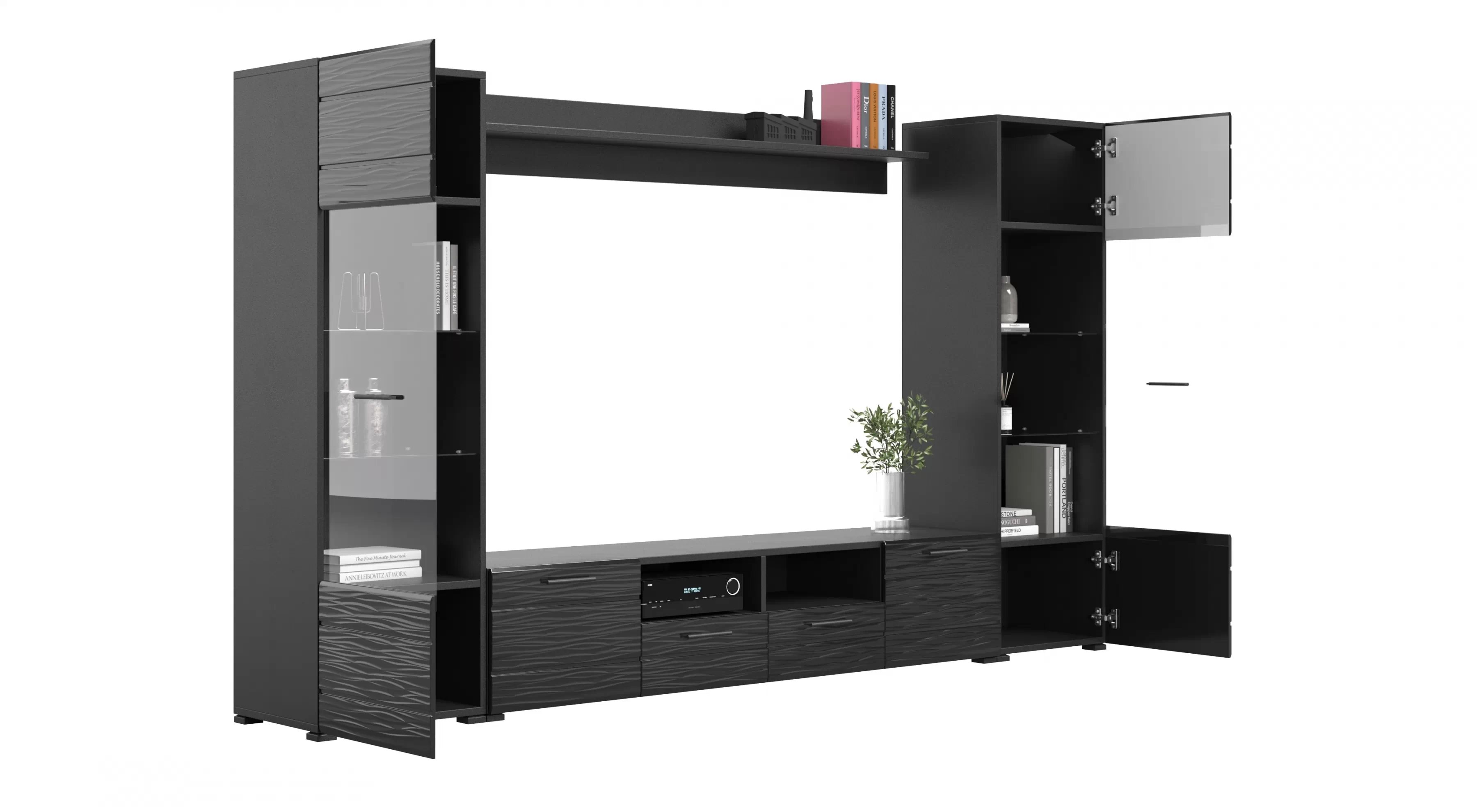 Obývacia stena Factor 1 - čierna Obývacia stena do obývacej izby Factor 1 - Čierny