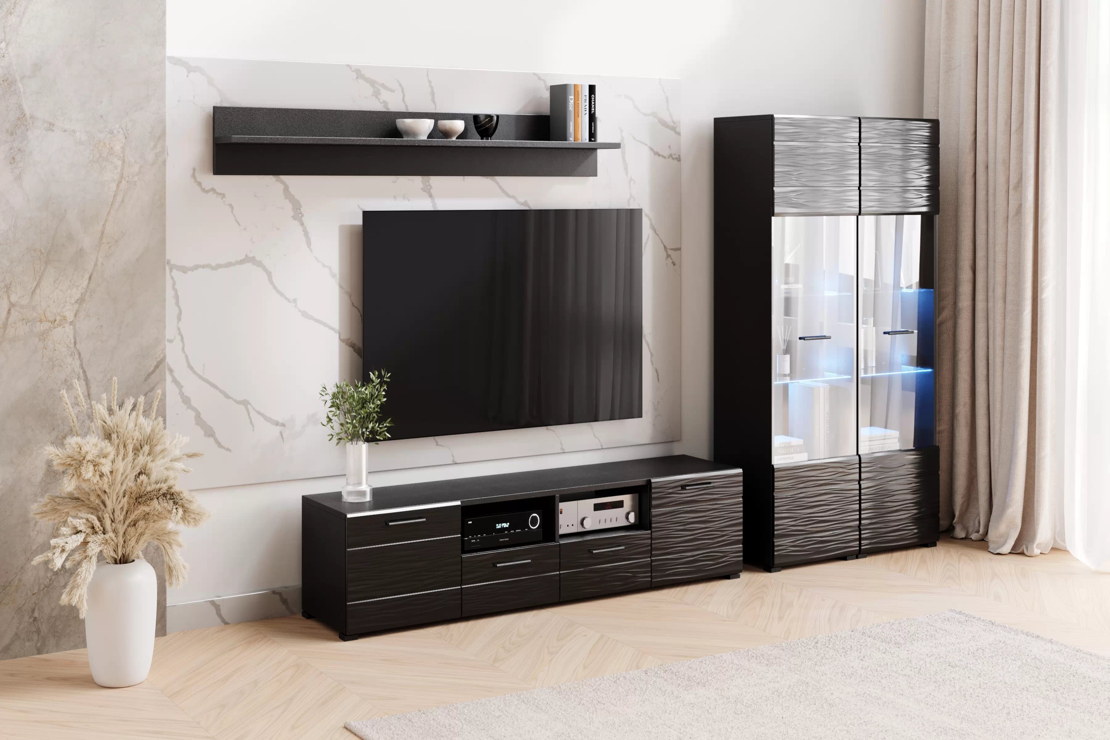 Obývacia stena Factor 1 - čierna Obývacia stena do obývacej izby Factor 1 - Čierny