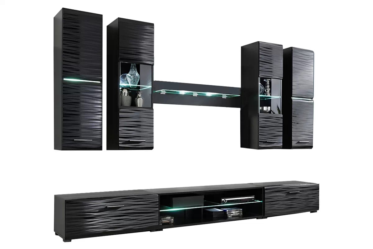 Obývacia stena Factor 4 - čierna Obývacia stena do obývacej izby Factor 4 - Čierny