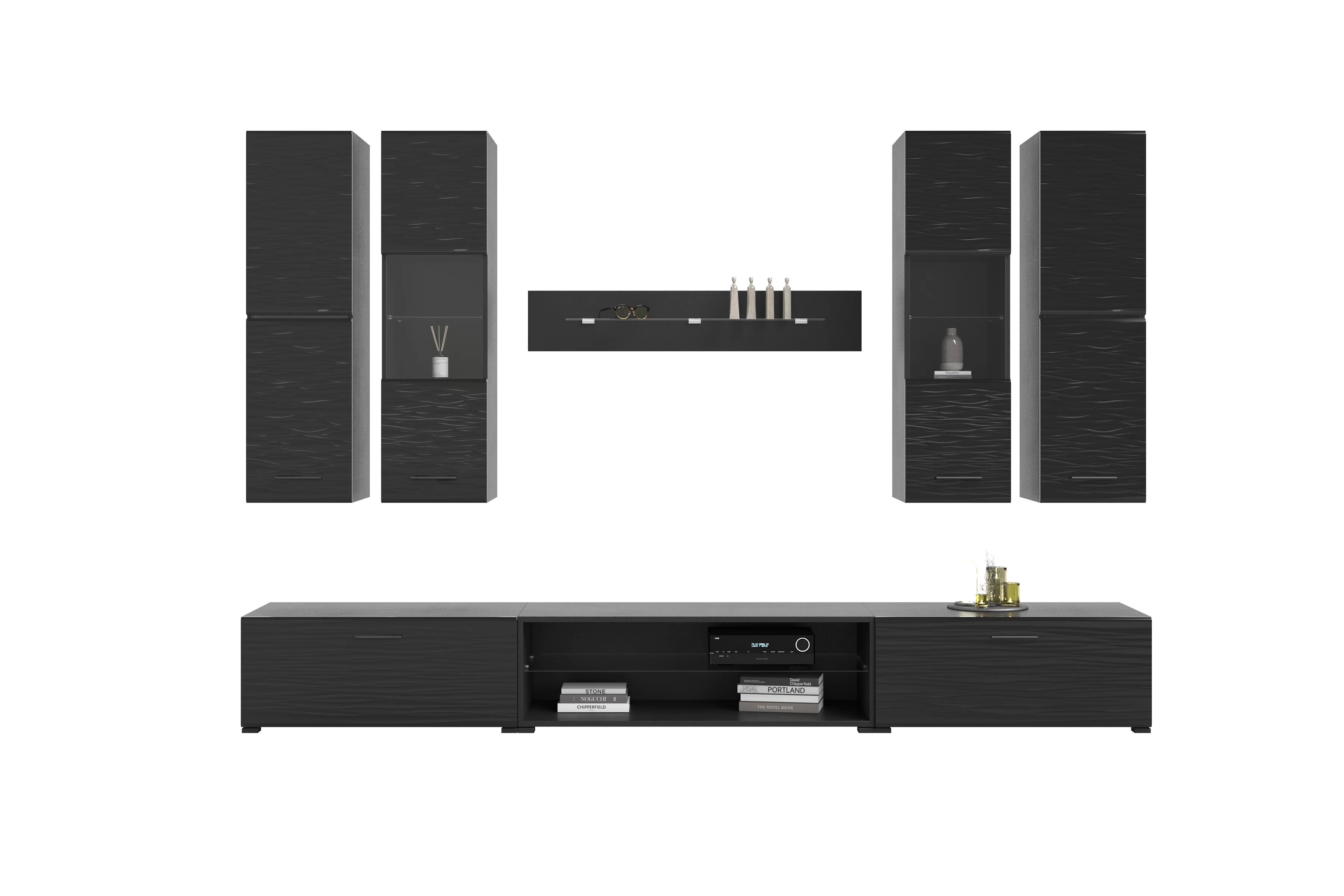 Obývacia stena Factor 4 - čierna Obývacia stena do obývacej izby Factor 4 - Čierny