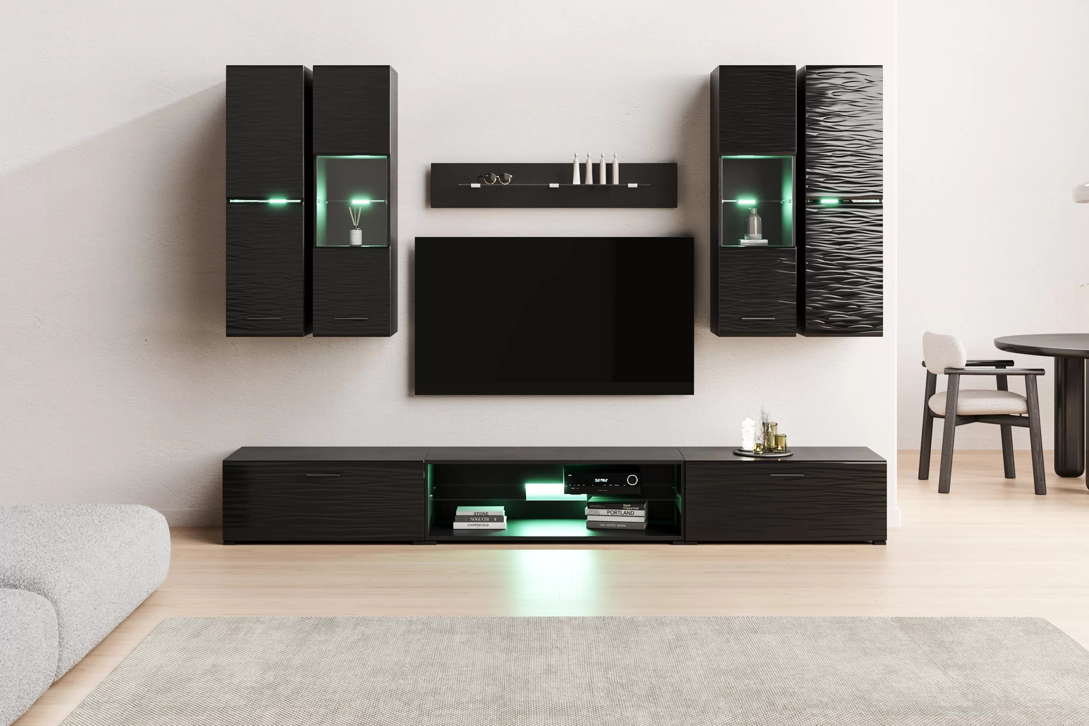 Obývacia stena Factor 4 - čierna Obývacia stena do obývacej izby Factor 4 - Čierny