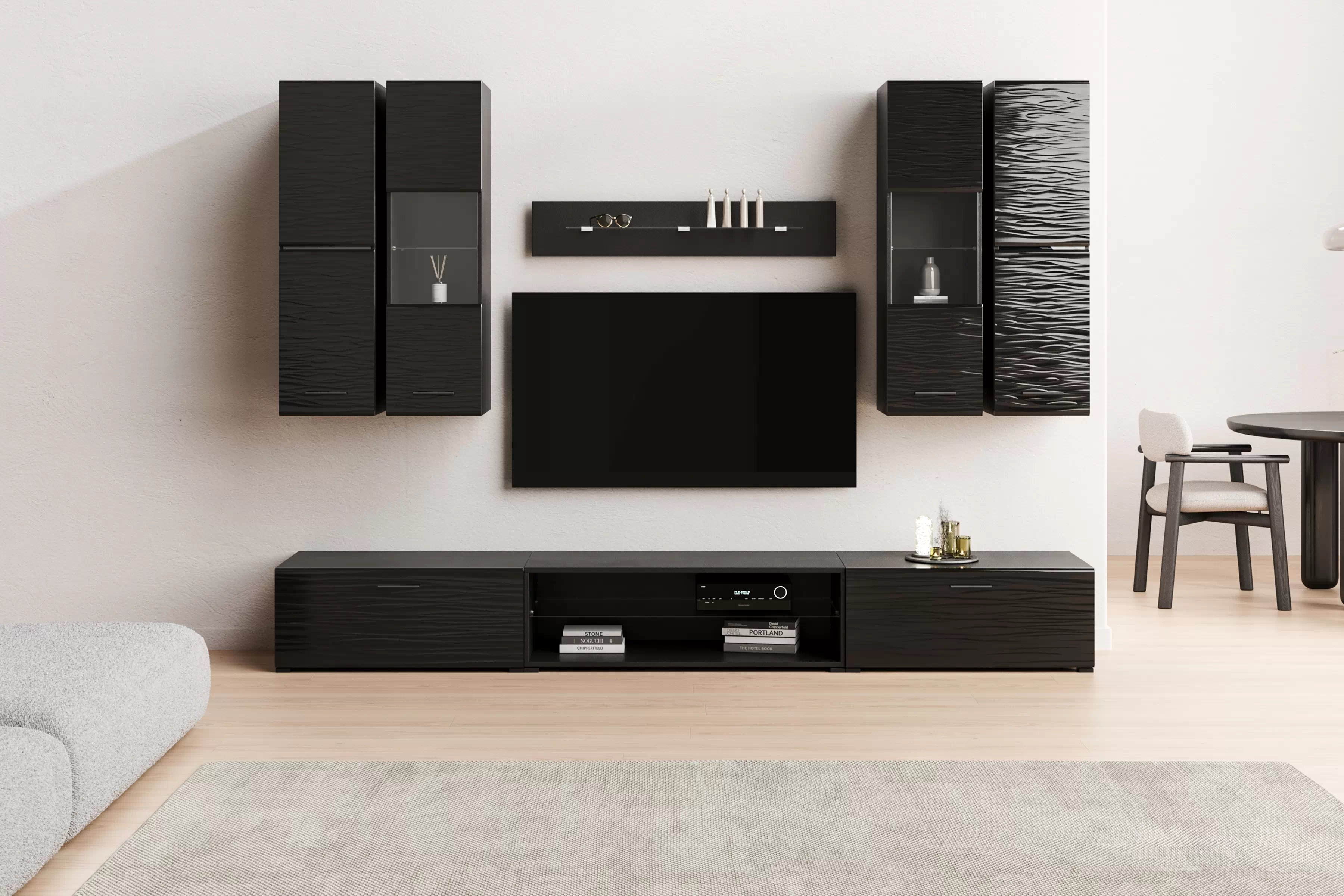 Obývacia stena Factor 4 - čierna Obývacia stena do obývacej izby Factor 4 - Čierny