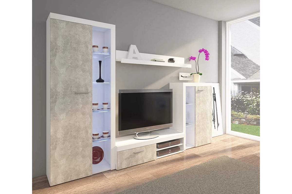 Obývacia stena Luiza - betón svetlý Obývacia stena Luiza - betón svetlý