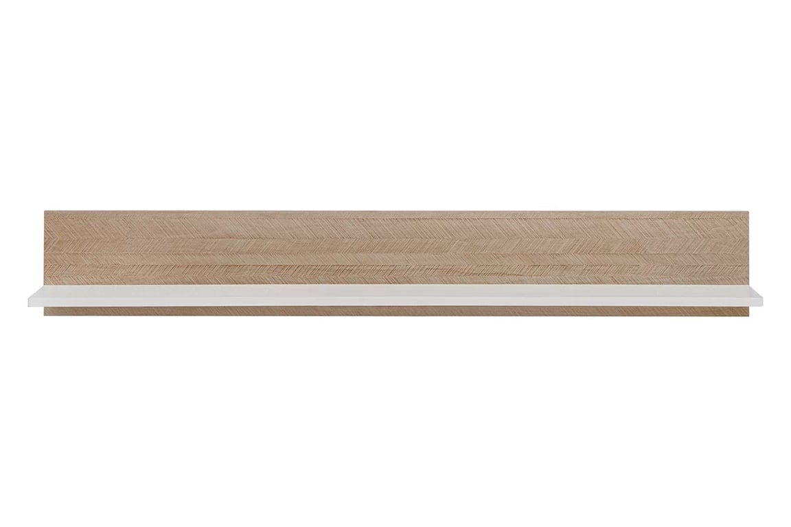 Závěsná police Miraza 130 cm - skandinávská rybina / bílá police závěsná Miraza - jodelka skandi / Bílý