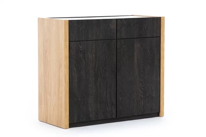 Komoda Modello 98 cm se dvěma zásuvkami - dub hikora / flamed wood