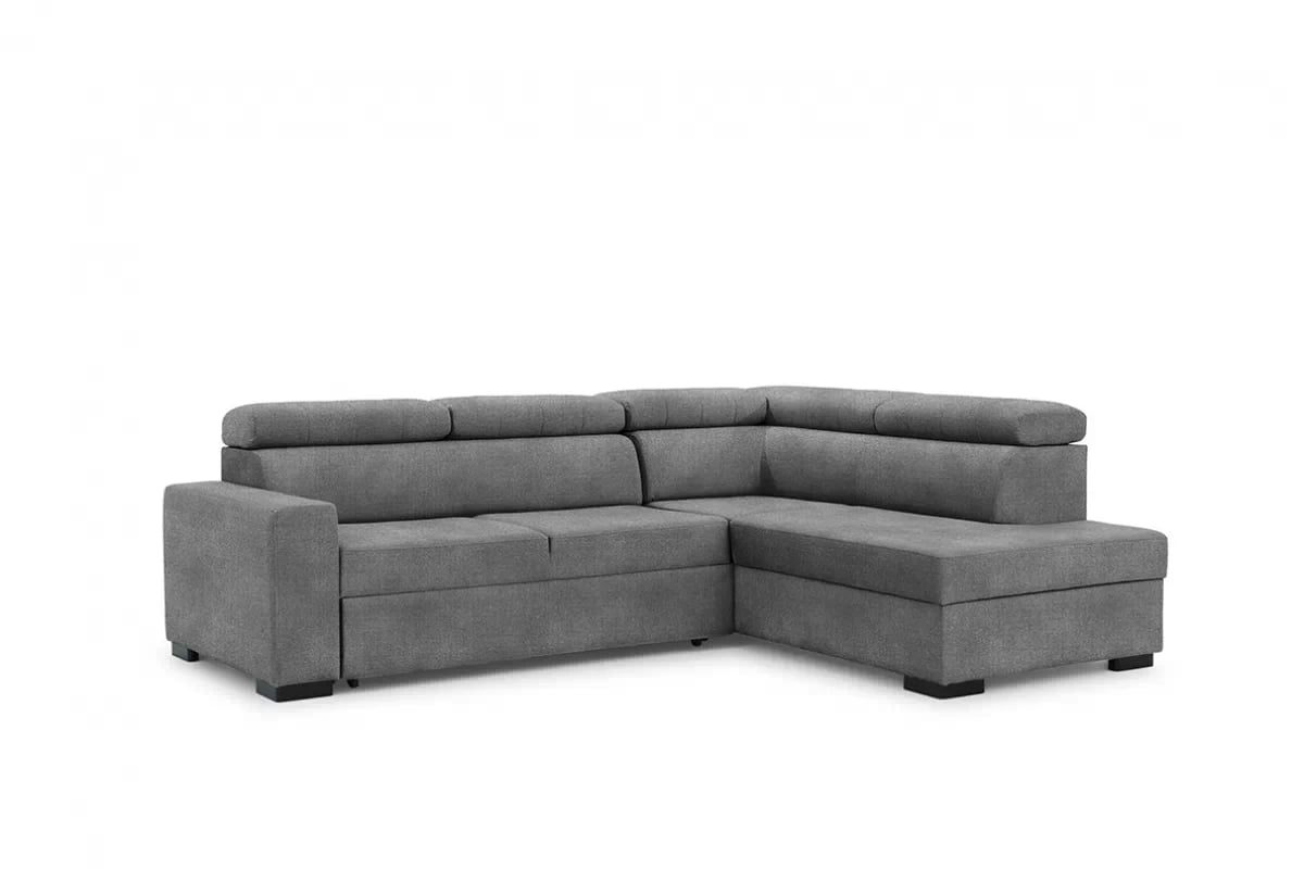 Rozkládací rohová sedací souprava Modeno L pravá - grafitová Zetta 304 šedý Rohová sedací souprava Modeno