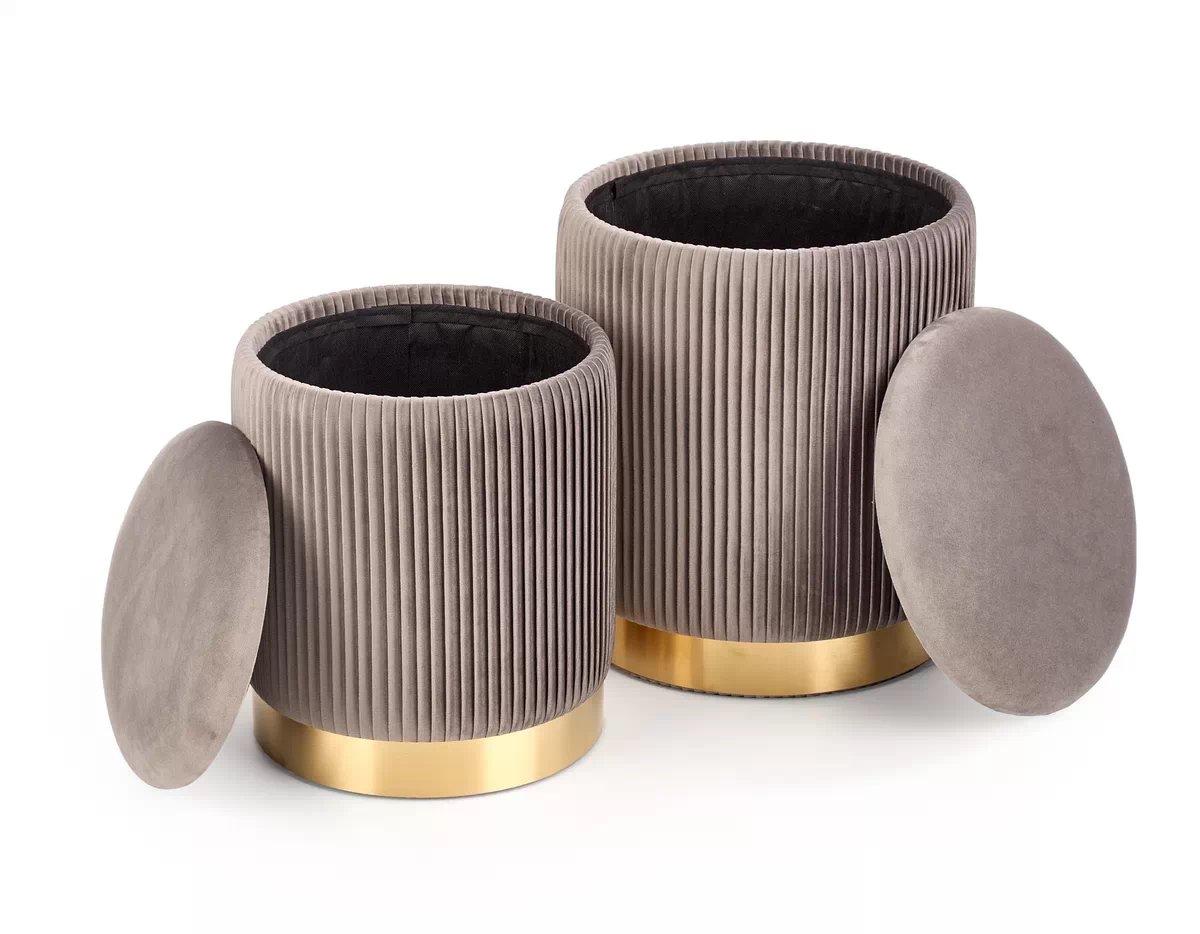 Sada taburetů Monty 2 ks - popelavá monty Komplet 2 puf, Popelový