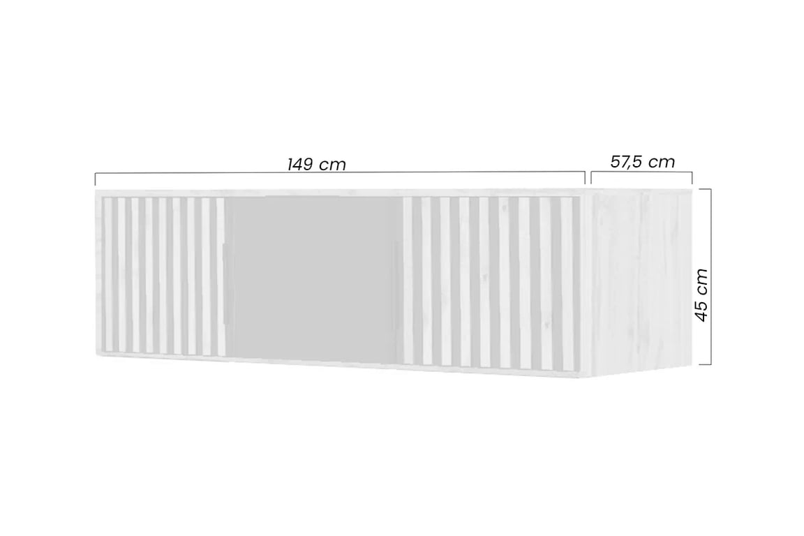 Nástavec na skříň Lutori 149 cm - dub wotan / bílá Nástavec pro Skříně Lutori 149 cm z lamelami - bílá / dub wotan 