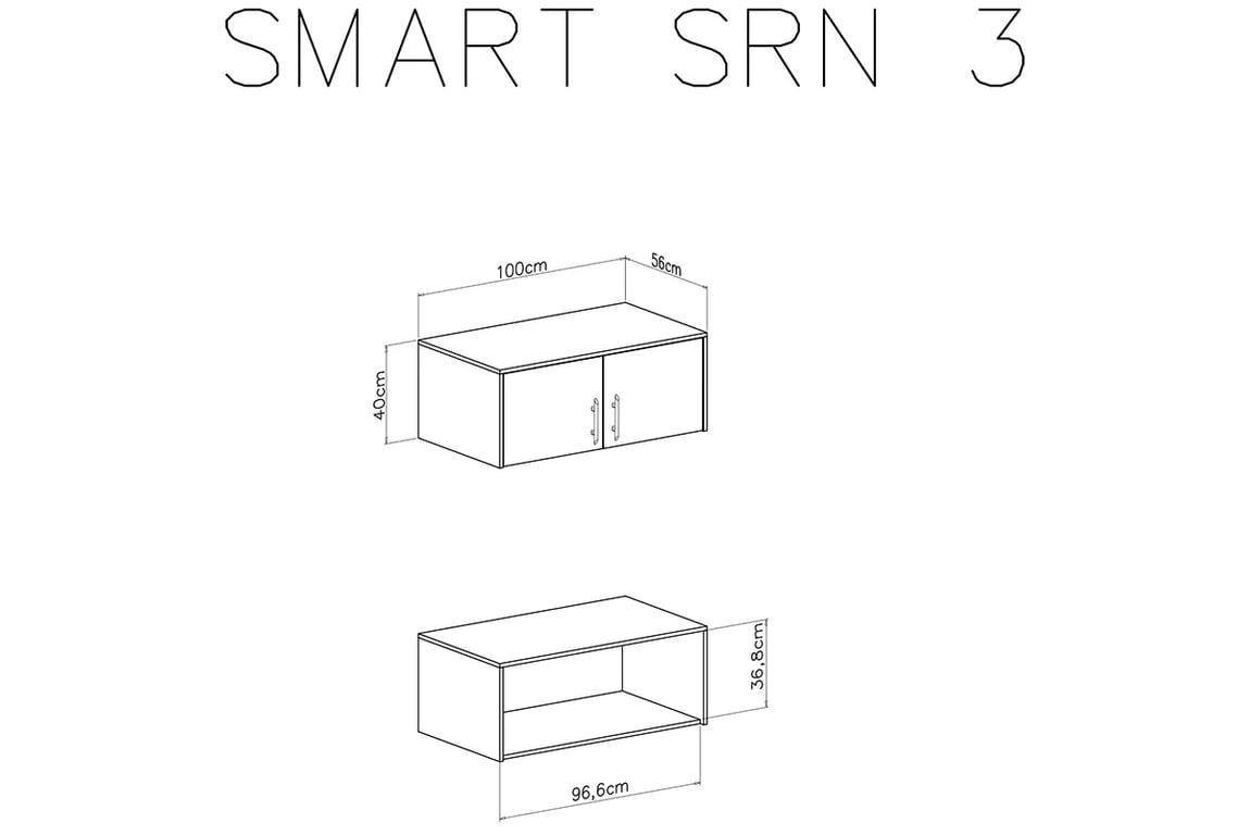 Nadstavec na skriňu Smart SRN3 - antracit Nadstavec do Skrine Smart SRN3 - Antracytová - schemat