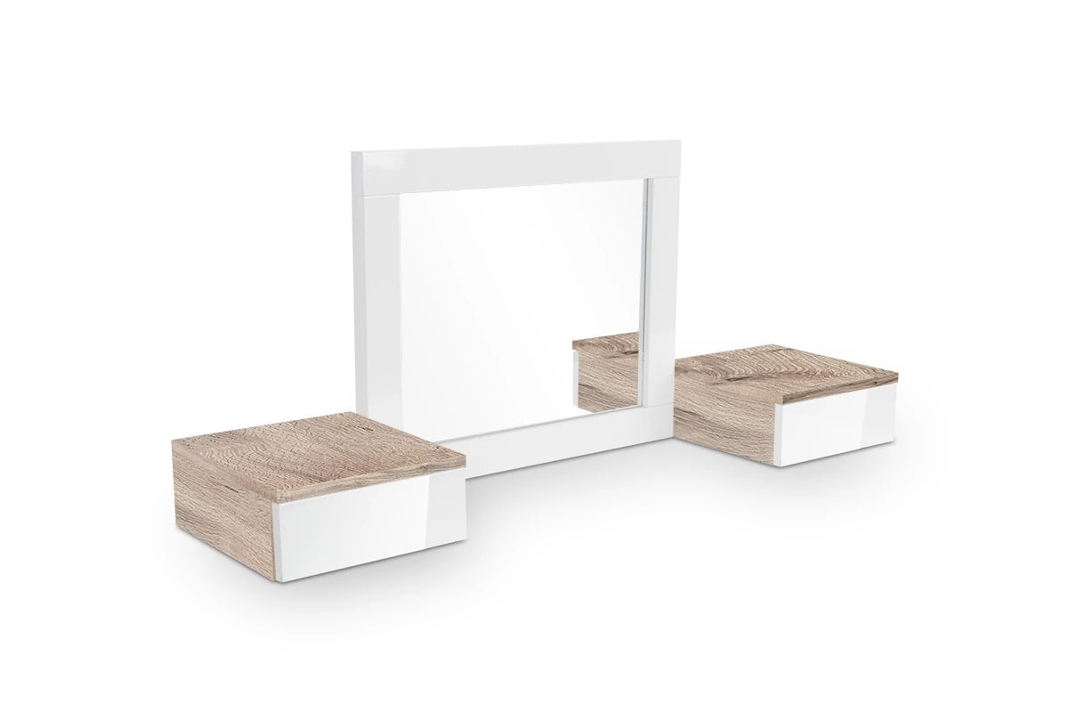 Nástavec pro Toaletní stolky Combo 15 - dub wotan/MDF bílý lesk - Omezená nabídka nástavec Combo do tmavé ložnice