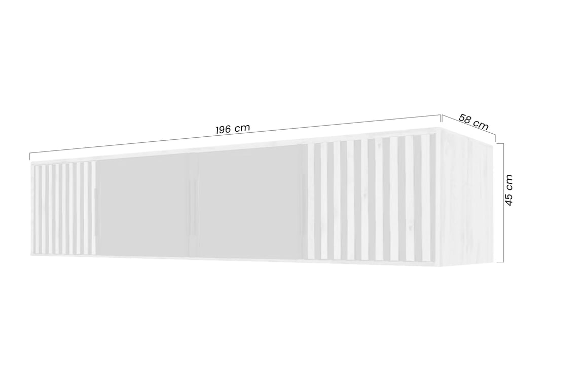 Nástavec na skříň Lutori - 196 cm - dub wotan / bílá Nástavec Lutori 196 cm pro Skříně z lamelami - dub wotan / bílá