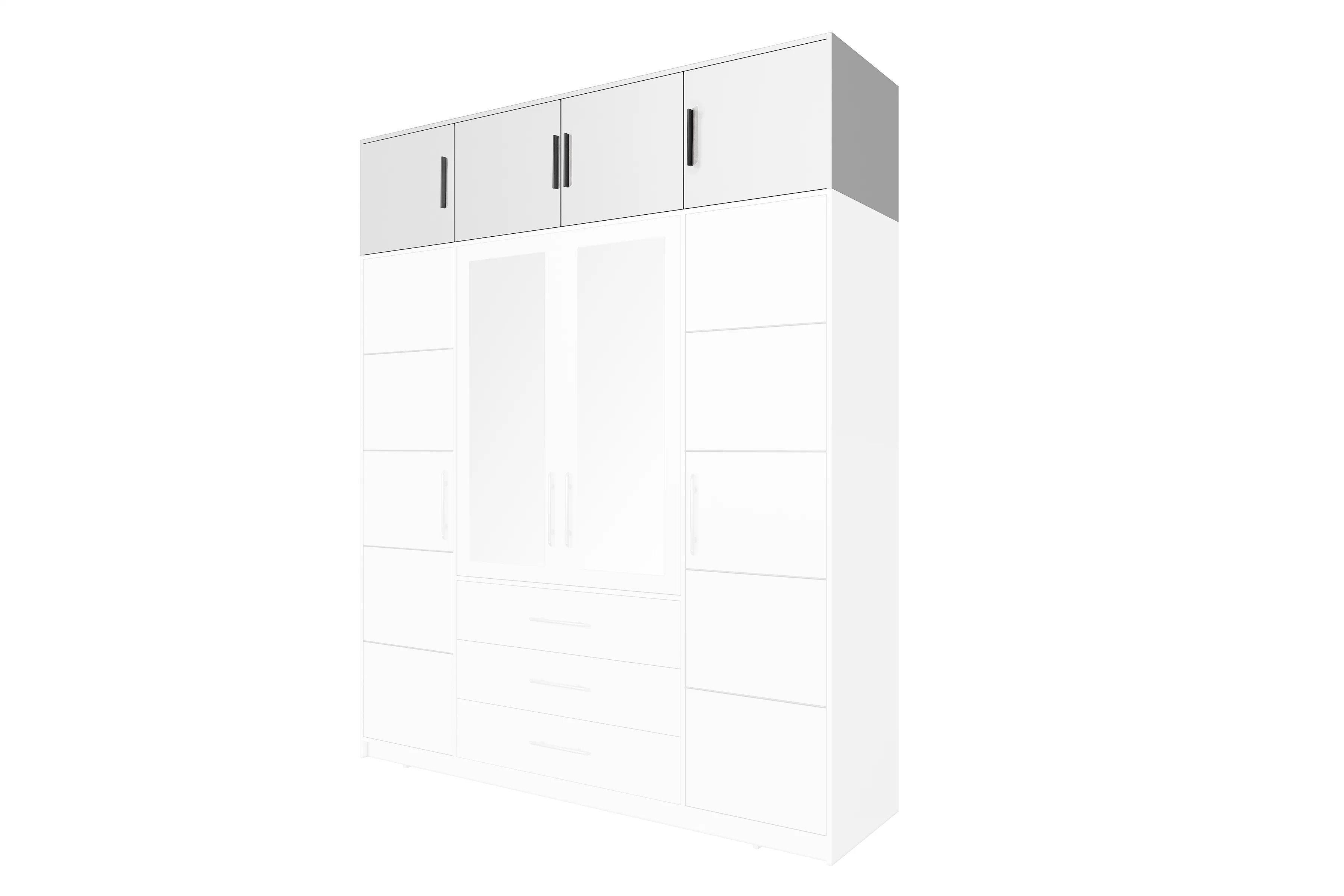 Nadstavec do skrine Bali 240 cm - biela Nadstavec Lutori 240 cm do Skrine - Biely