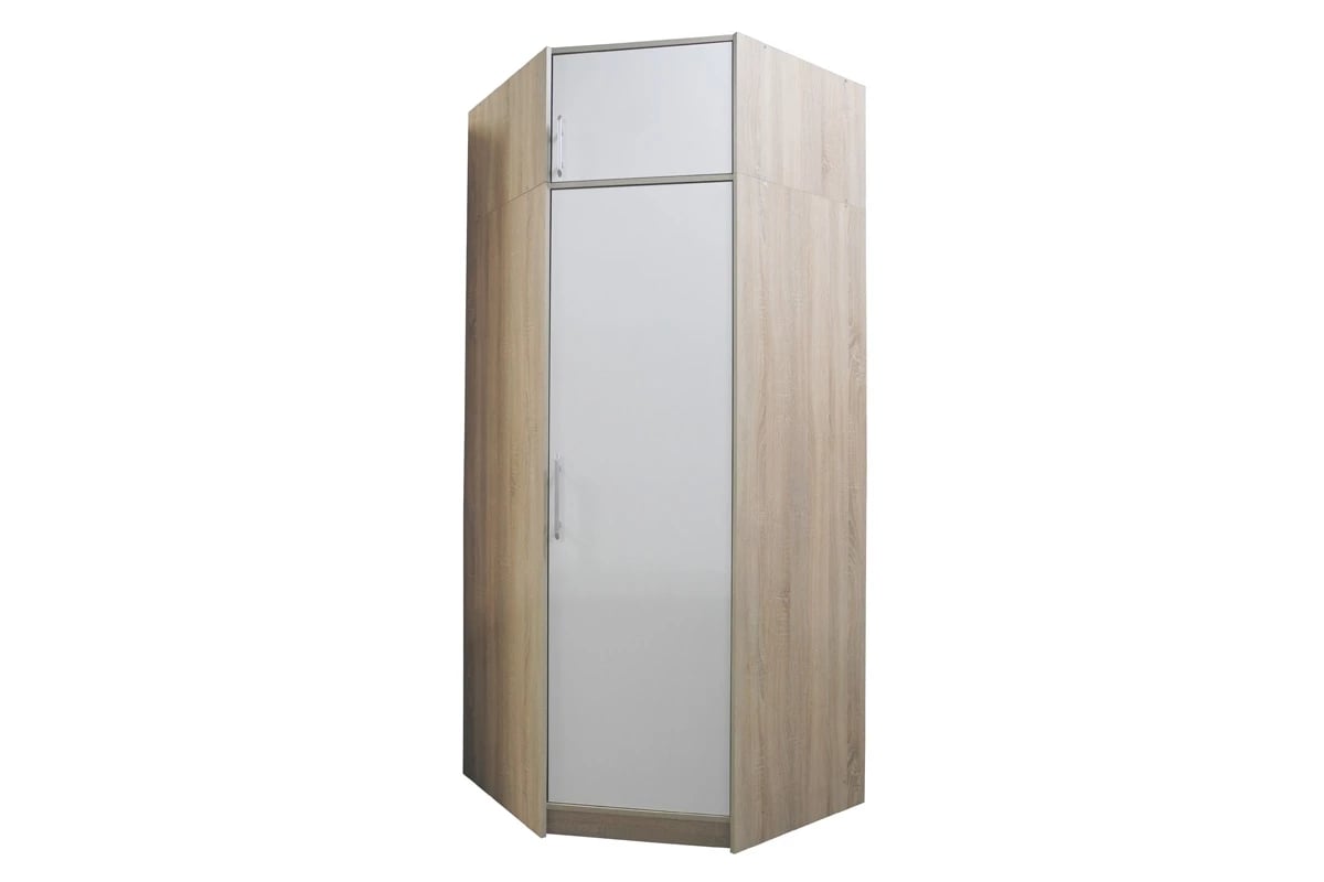 Nadstavec do rohovej skrine Smart SRN4 - 95x95 cm - biely lux / dub sonoma Skriňa SR4 + Nadstavec SRN4 Smart