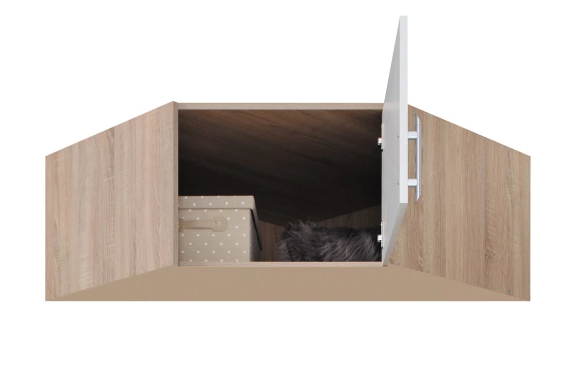 Nadstavec do rohovej skrine Smart SRN4 - 95x95 cm - biely lux / dub sonoma Nadstavec SRN4 Smart
