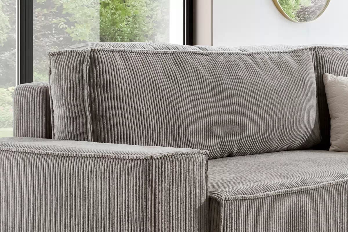 Rohová rozkladacia sedacia súprava Flabio L Pravá - béžový menčester Lincoln 83 Rohová sedacia súprava Flabio L vankúše