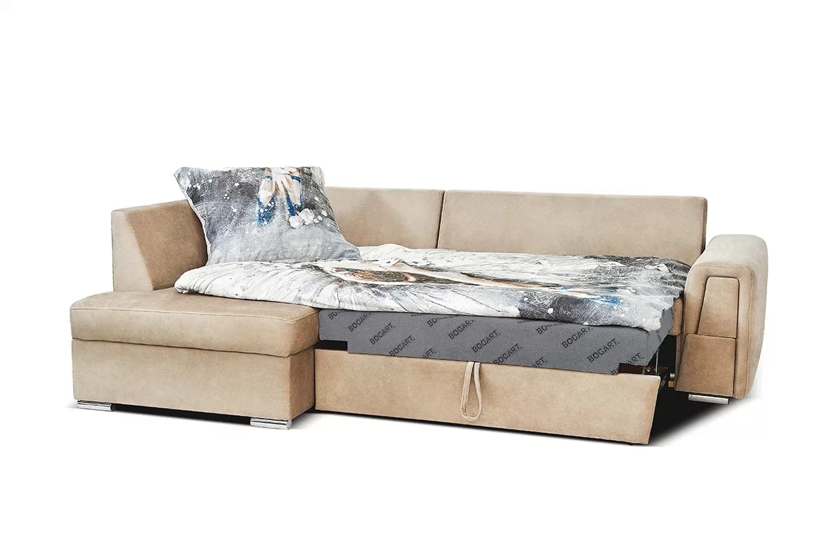 Rozkladacia rohová sedčka Rockland L ľavá - béžový hydrofóbny zamat Salvador 2 Beige Rohová sedacia súprava Rockland L