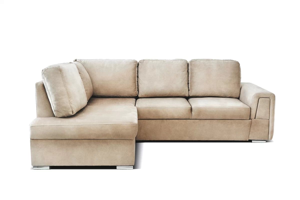 Rozkladacia rohová sedčka Rockland L ľavá - béžový hydrofóbny zamat Salvador 2 Beige Rohová sedacia súprava Rockland L