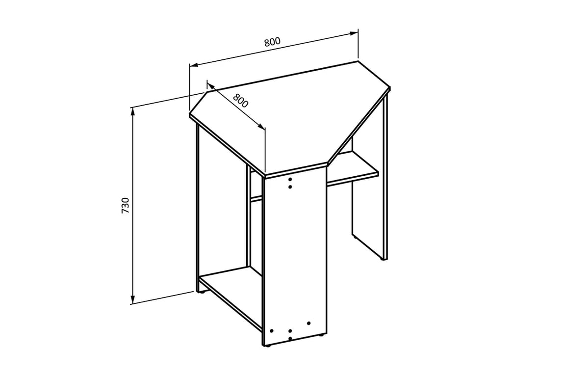 Rohový psací stůl Rino 80x80 cm - onyx černá Psací stůl