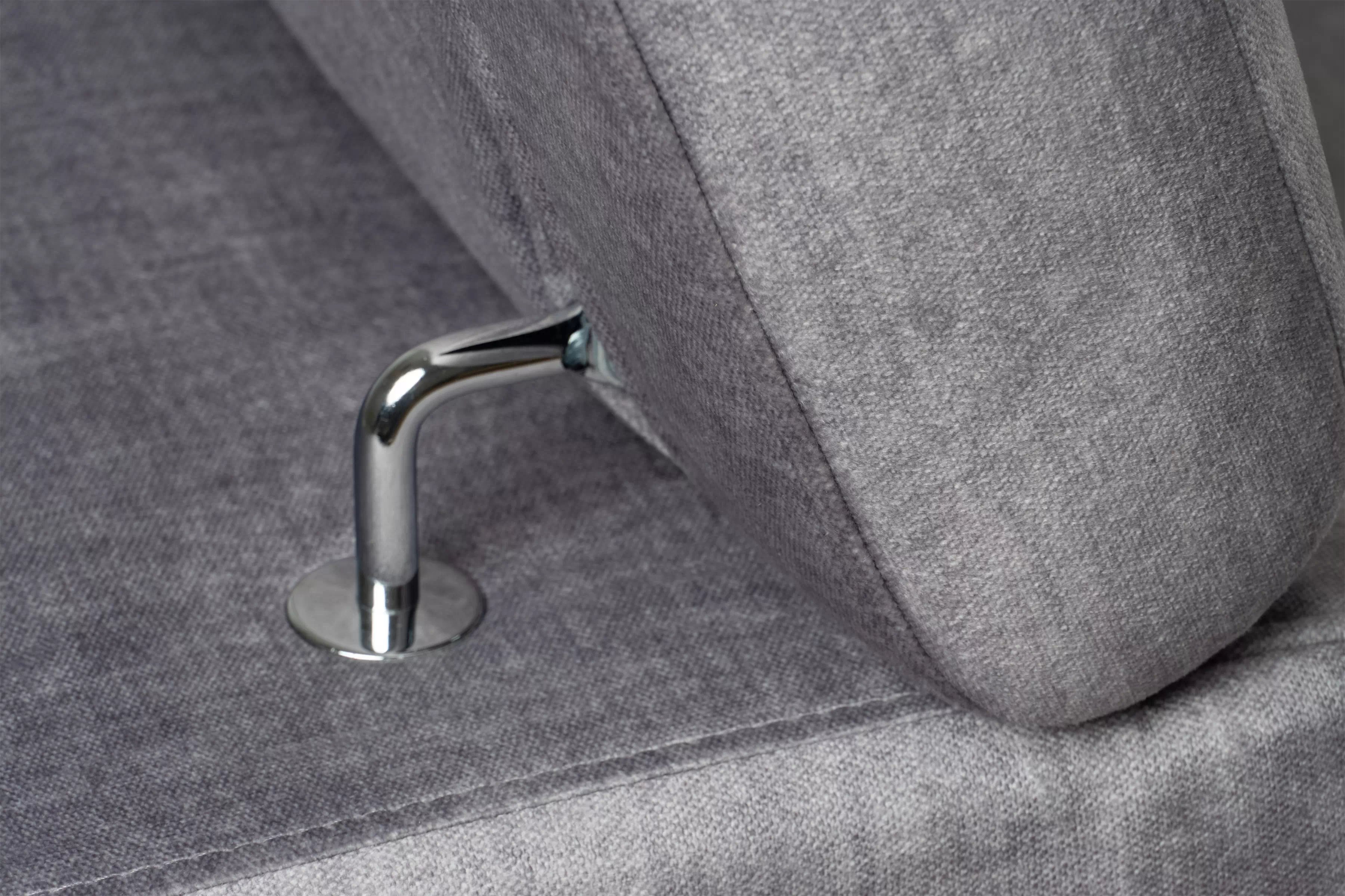 Rozkladacia rohová sedacia súprava Annabelle L ľavá - šedý velúr Vogue 14 / chrómové nožičky Rohová sedacia súprava Annabelle L s funkciou spánku Ľavá strana - šedý velúr Vogue 14 / nožičky chromowane 