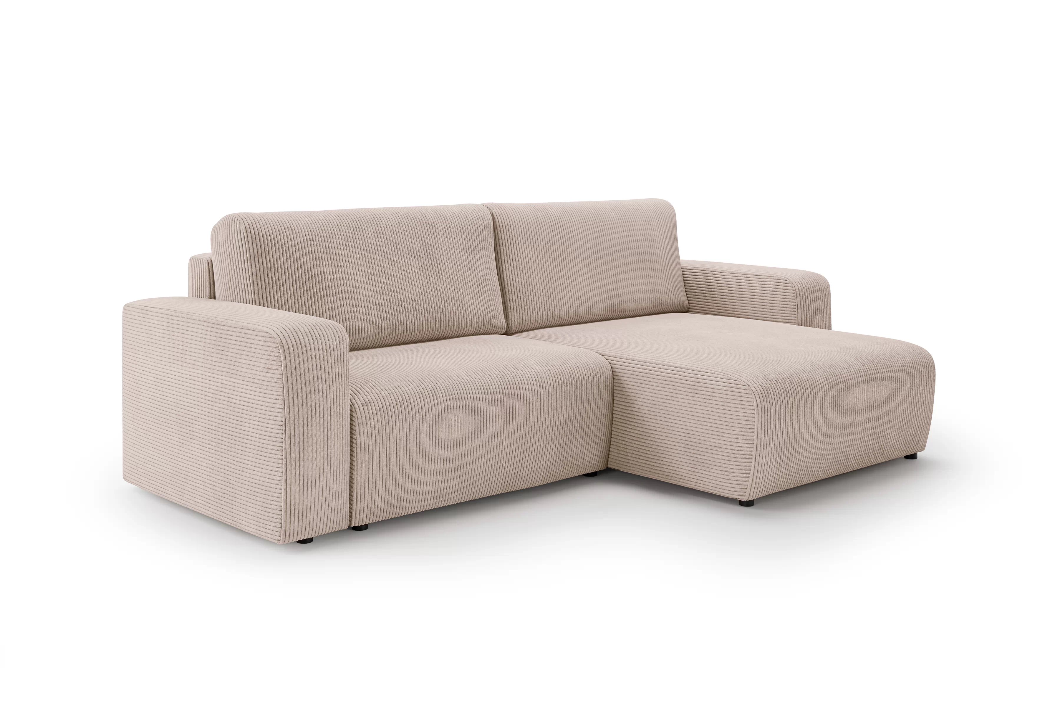 Rozkládací rohová sedací souprava Avia L - béžová Anafi 22 Rohová sedací souprava Avia L rozkládací uniwersalny prawo/levá - béžová manšestr Anafi 22