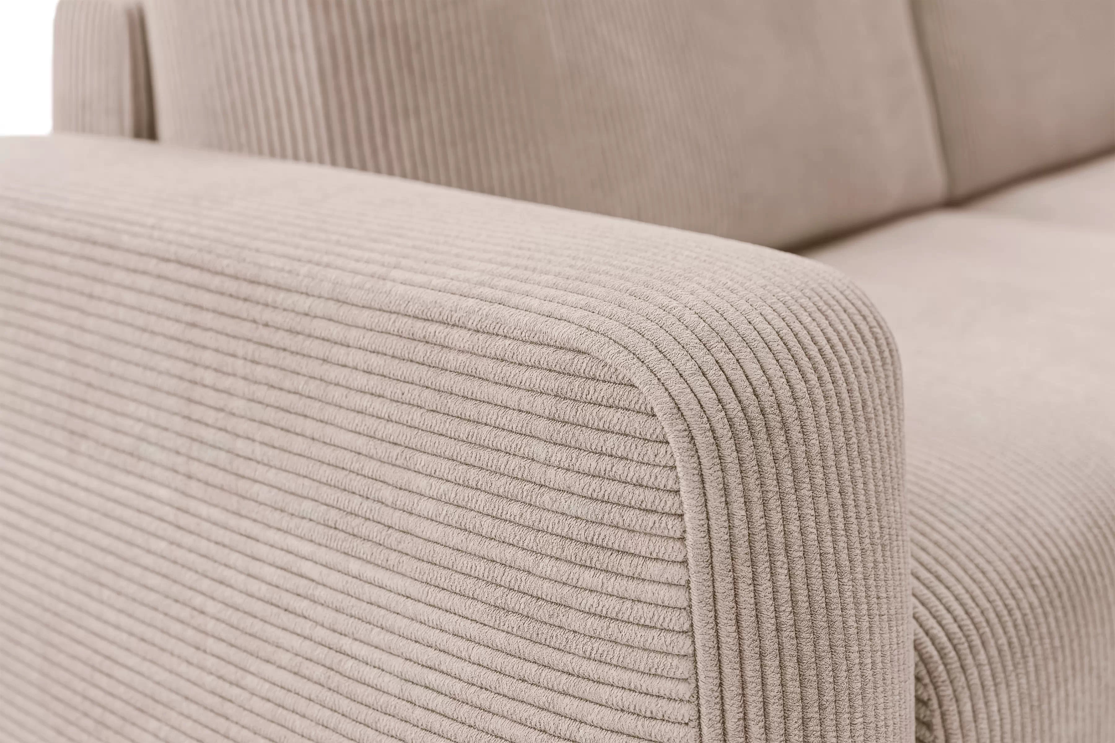 Rozkládací rohová sedací souprava Avia L - béžová Anafi 22 Rohová sedací souprava Avia L rozkládací uniwersalny prawo/levá - béžová manšestr Anafi 22