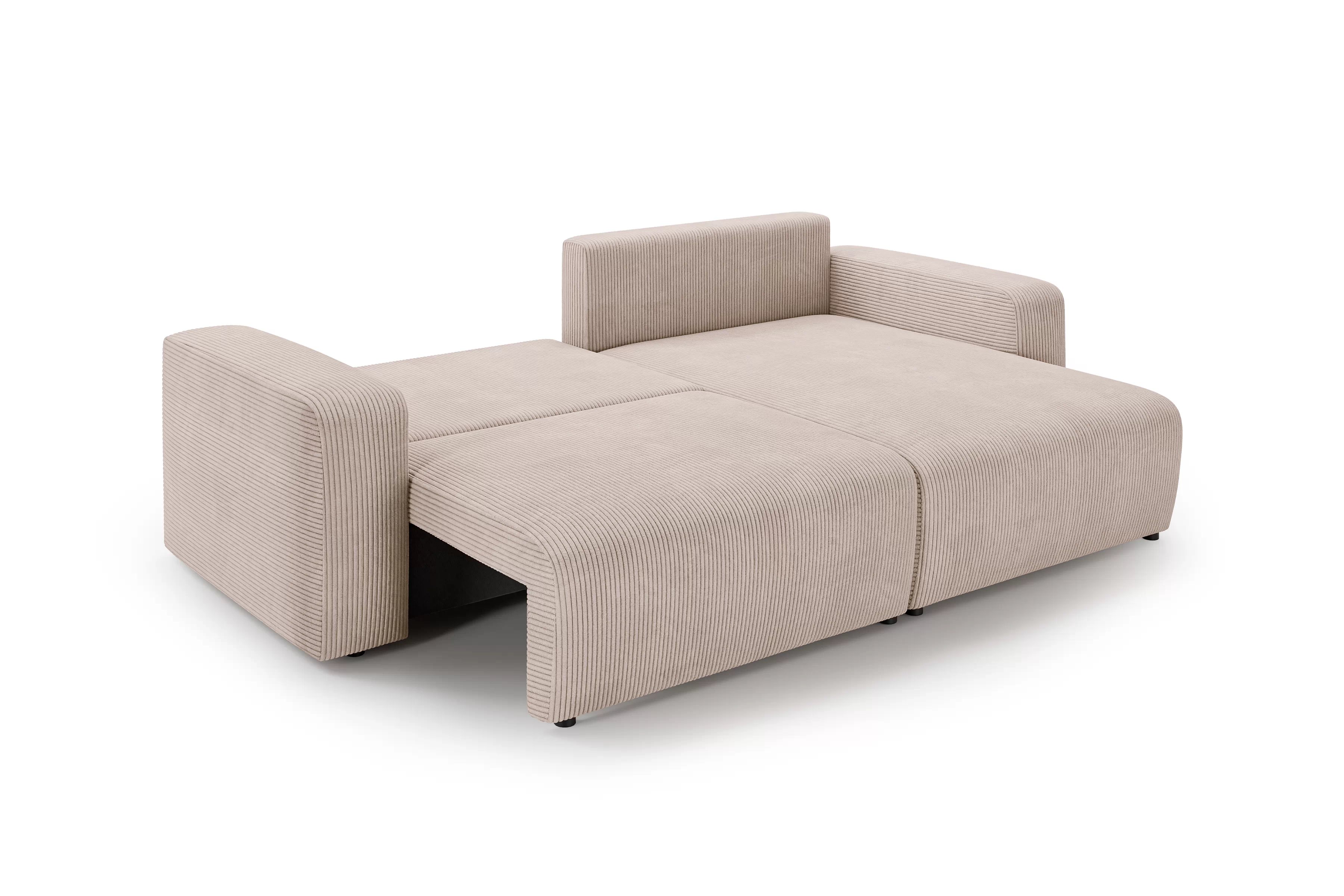 Rozkládací rohová sedací souprava Avia L - béžová Anafi 22 Rohová sedací souprava Avia L rozkládací uniwersalny prawo/levá - béžová manšestr Anafi 22